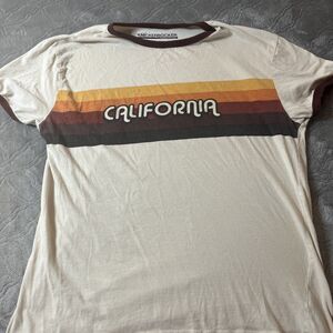 Knickerbocker California Ringer T Shirt Retro Stripe Graphic Tee Large
